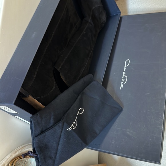 Oscar de la renta - black suede knee high boots size 7 1/2 - Picture 12 of 14